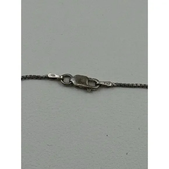 Ball Bead Centers Sterling Silver Box Chain Necklace 15-7/8 & Bracelet 7" Italy - Picture 4 of 16